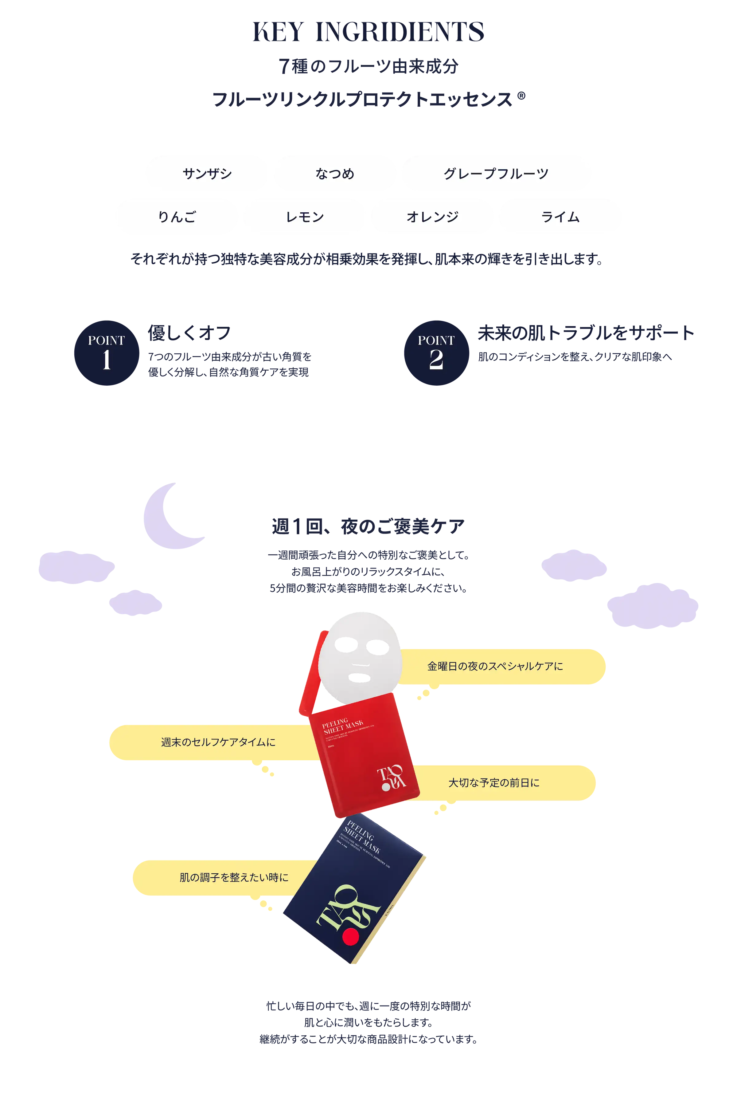 7つのフルーツ由来成分 フルーツリンクルプロテクトエッセンス